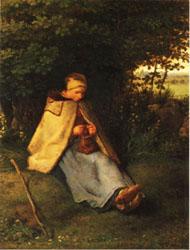 Jean Francois Millet Woman Knitting